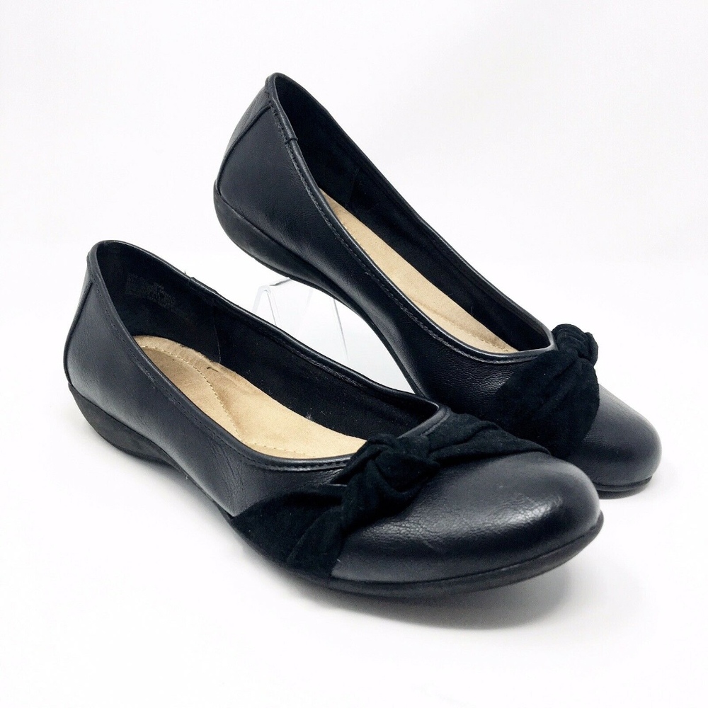 GH Bass & Company Loafer Flats Black Leather 9.5